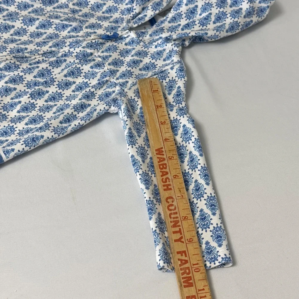 Carters Baby Girl Blue White Damask Print Zip Up Peplum Hoodie Jacket 18 Months